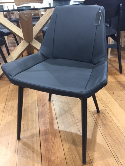 Dining Chair Asmund Black PU W520 x D500 x H750mm