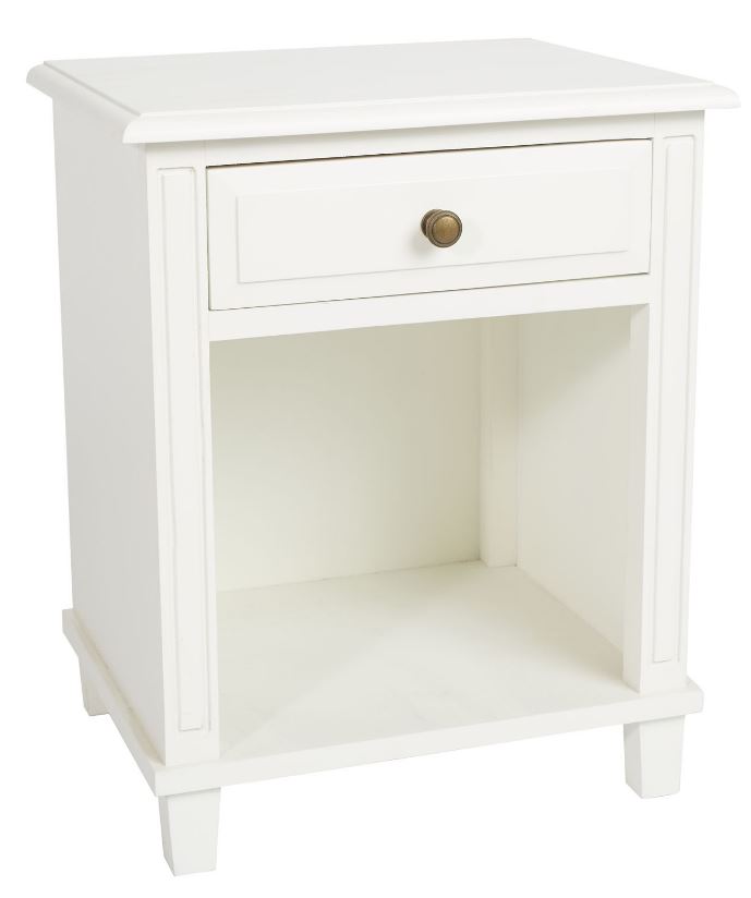 Bedside Table Shelter White W450 x D350 x H550mm