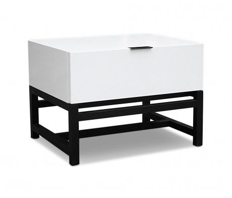 Bedside Table Sorrento White W630 x D500 x H460mm