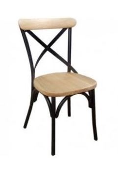 Dining Chair Cross Back Black