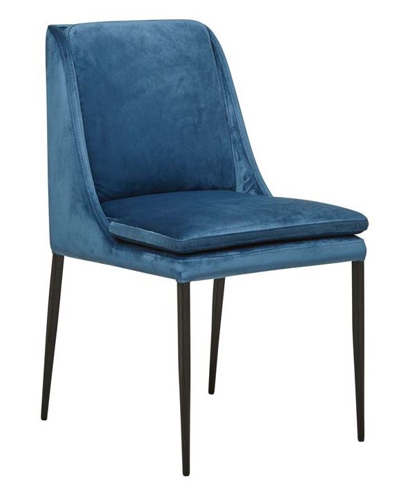 Dining Chair Hannah Navy Velvet W490 x D640 x H855mm