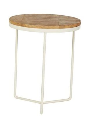 Side Table Flinders Natural/White Dia 500 x H560mm