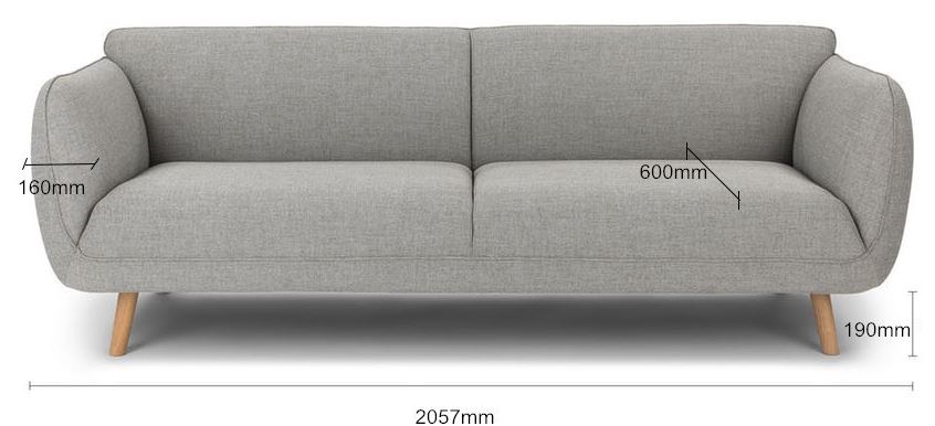Sofa 3 Seater Frederik W2000 x D813 x H760mm