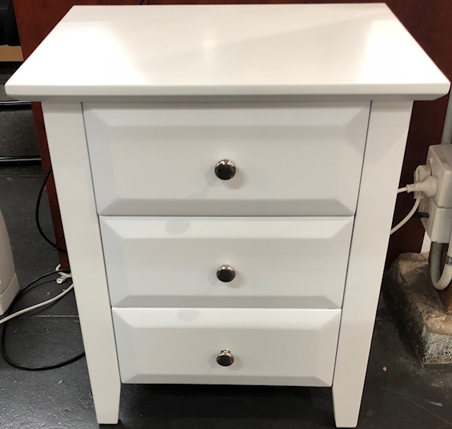 Bedside Table Brighton 3Drw White W520 x D400 x H630mm