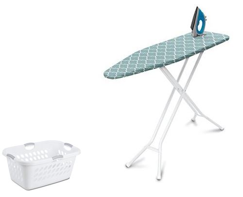Laundry Cupboard Pack(1 x steam iron; 1 x ironing board; 1 x laundry basket)