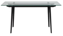 Console Table Lukas Black with Glass Top W1400 x D400 x H750