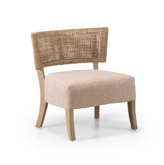 Chair Onez Wicker With Fabric Seat W680 x H 750 x D630mm