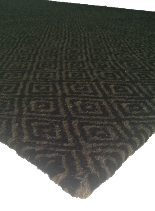 Floor Rug Braid Diamond Brown/Black W1600 x H2300mm