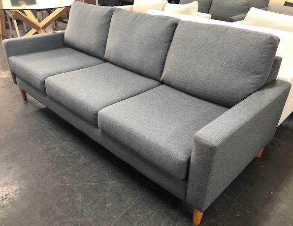 Sofa 3 Seater Dark Grey Lorano
