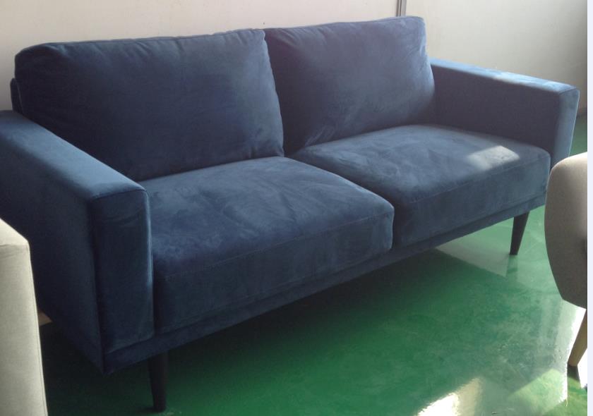 Sofa 3 Seater Liston In Blue Velvet W1980 x D850 x H830mm