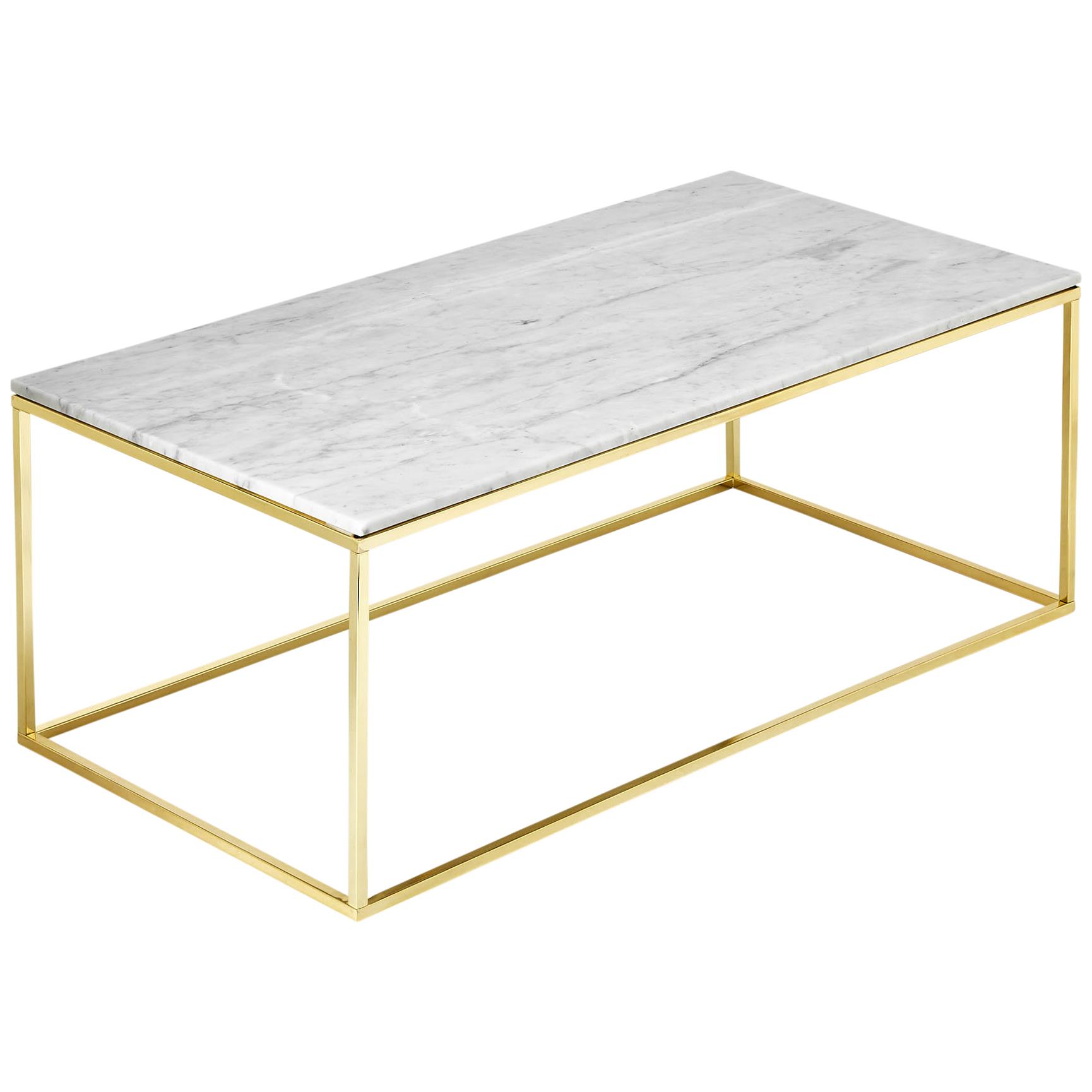 Coffee Table Como Gold With White Marble  W1100 x D550 x H400mm