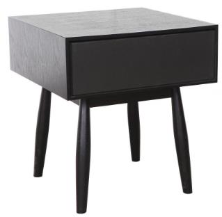 Side Table Finland 1DRW Black W500 x D500 x H540mm