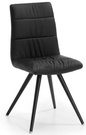 Dining Chair Lark Black With Black Legs W470 x D550 x H875mm