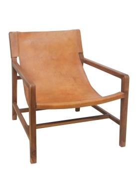 Arm Chair Ahimsa Leather Tan W700 x D750 x H770mm