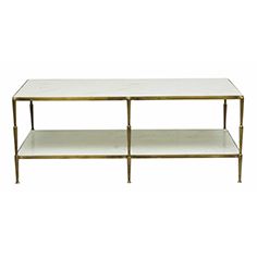 Coffee Table Vionnet Brass/White/Marble