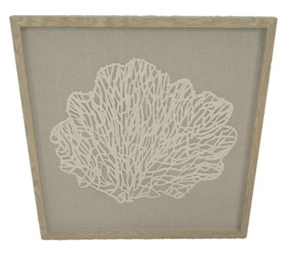 Artwork Cambria Coral White/Natural W600 x H600mm