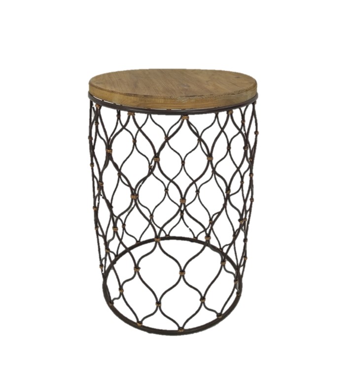 Side Table Blocco Tall Natural/Black D470 x H700mm