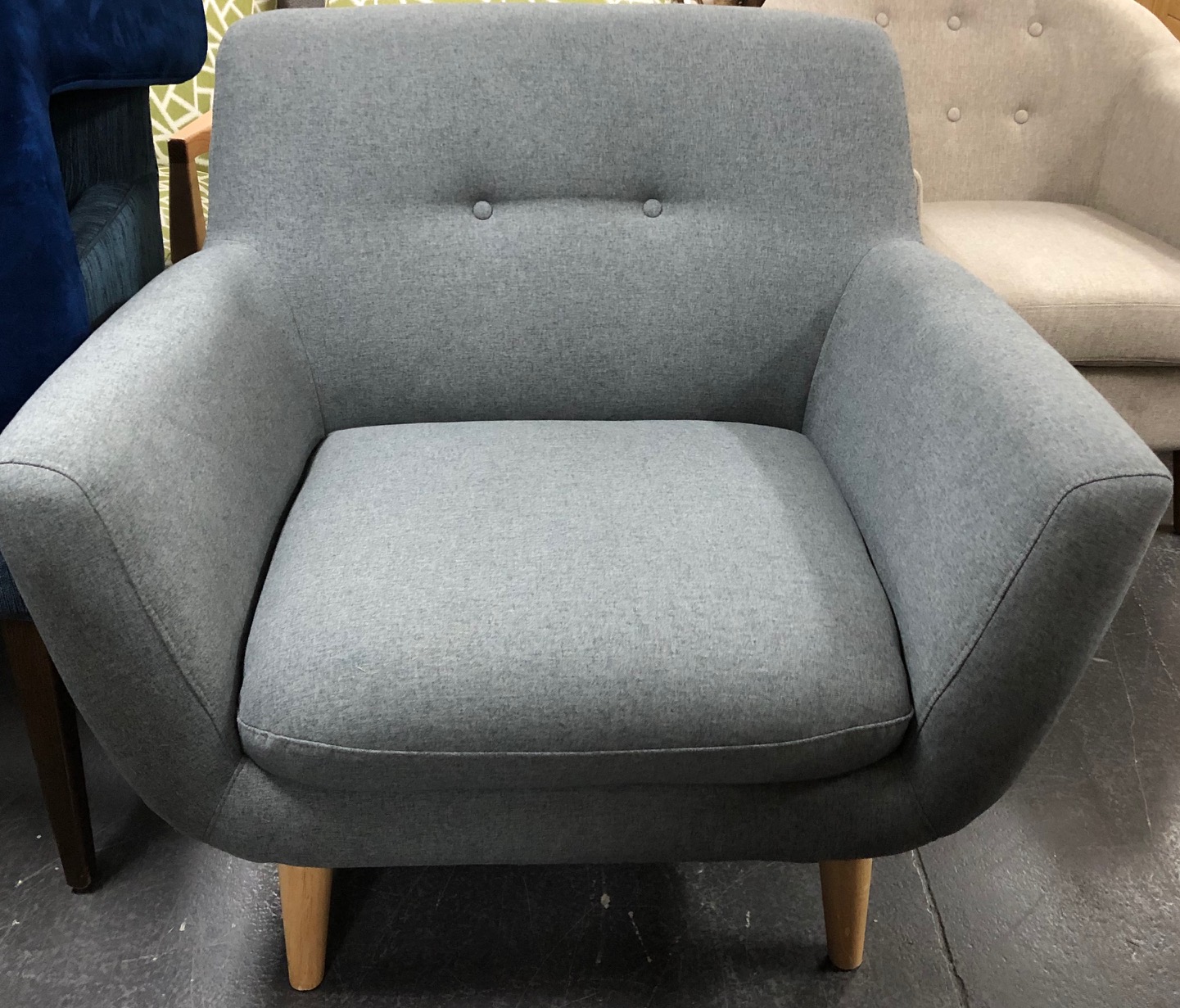 Arm chair retro josephine grey 900D X 850H X 970W