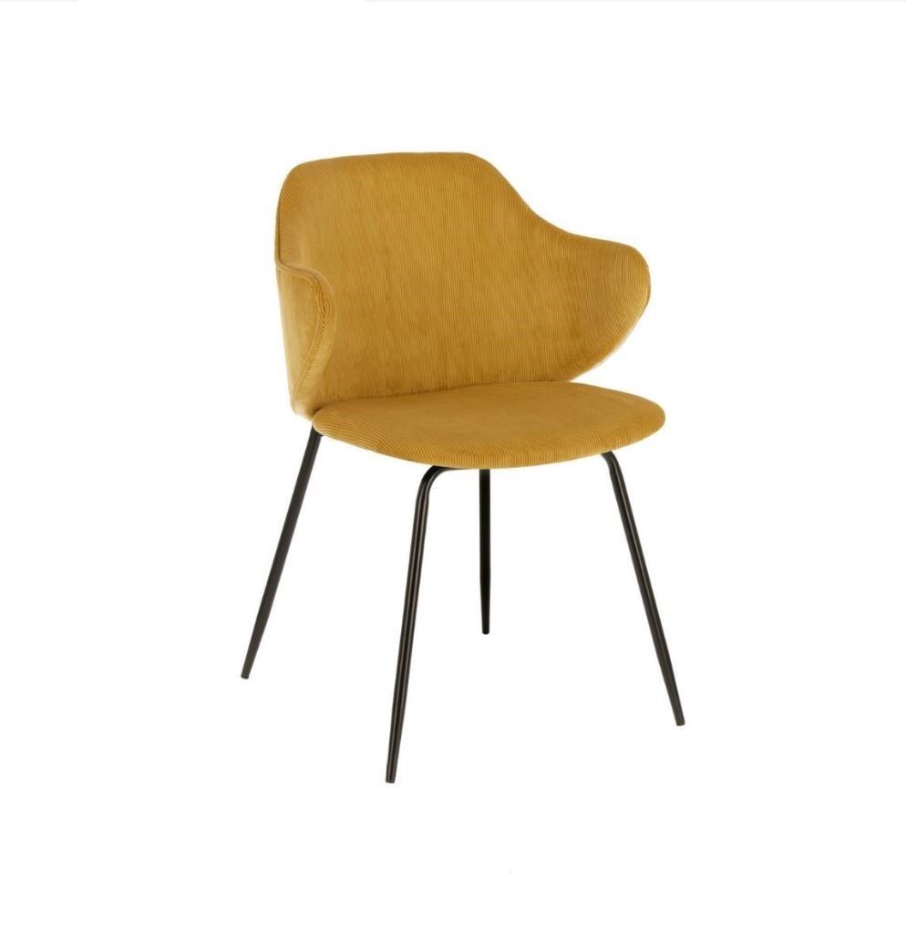 Dining Chair Suanne Mustard Corduroy