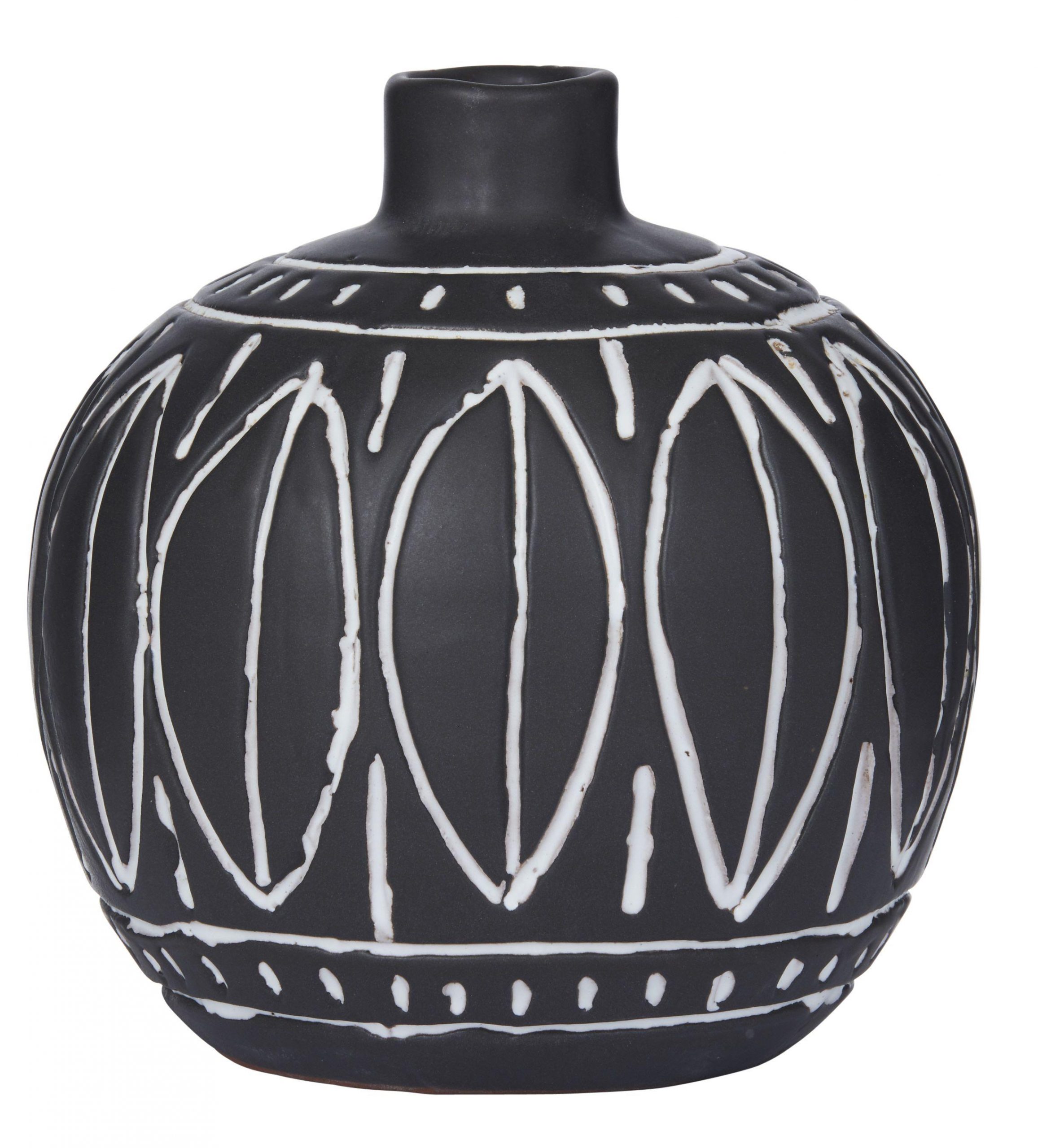 Vase Nyala Black/White H165mm