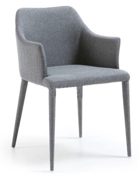 Dining Chair Danai Light Grey Fabric W510 x D490 x H800mm
