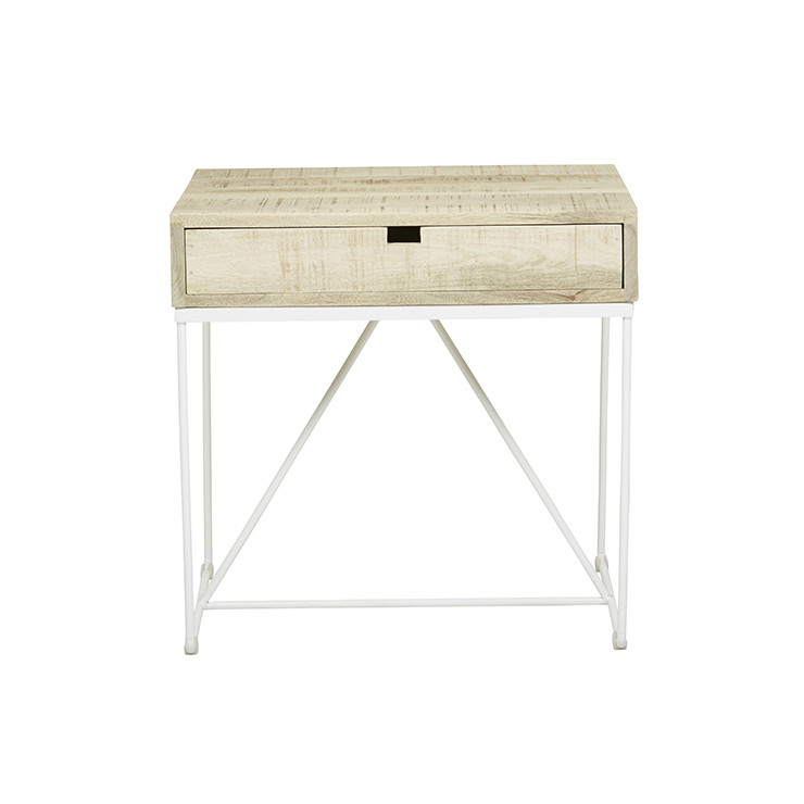 Bedside Table Sandpiper Oak/White W580 x D440mm