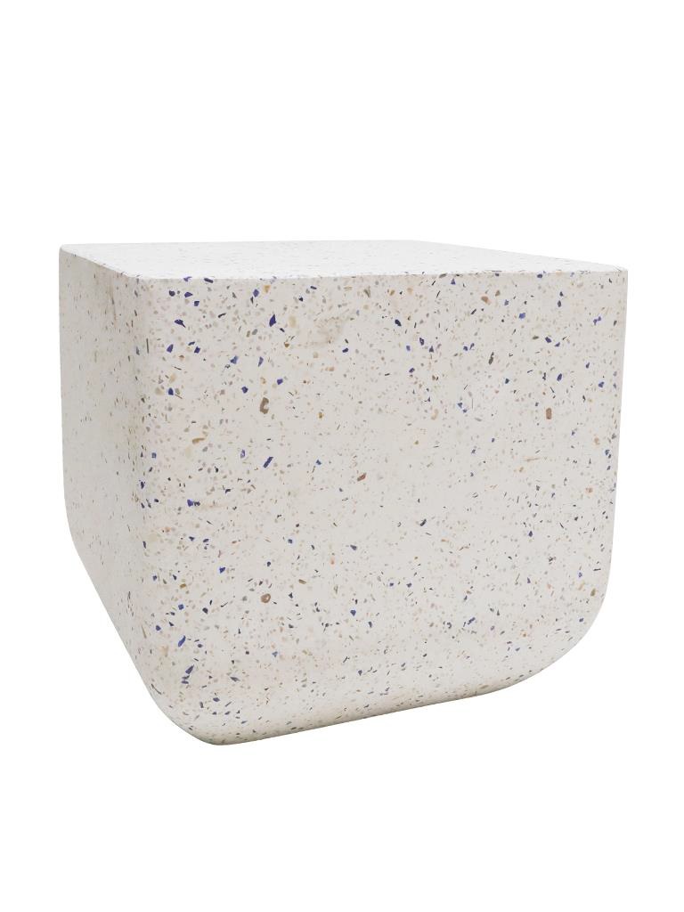 Side Table Terrazzo Blue Cement W500 x D500 x H450mm