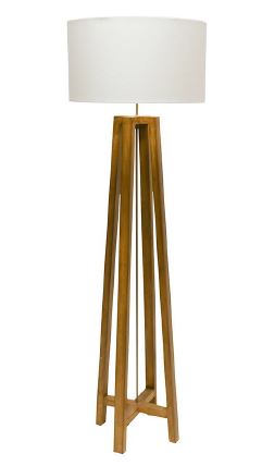 Floor Lamp Amiele Wooden With Linen Shade H1530mm