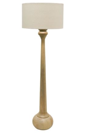 Floor Lamp Harlow Wooden With Linen Shade H1510mm