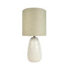 Table Lamp Fan Ceramic White/Taupe 300x620mm