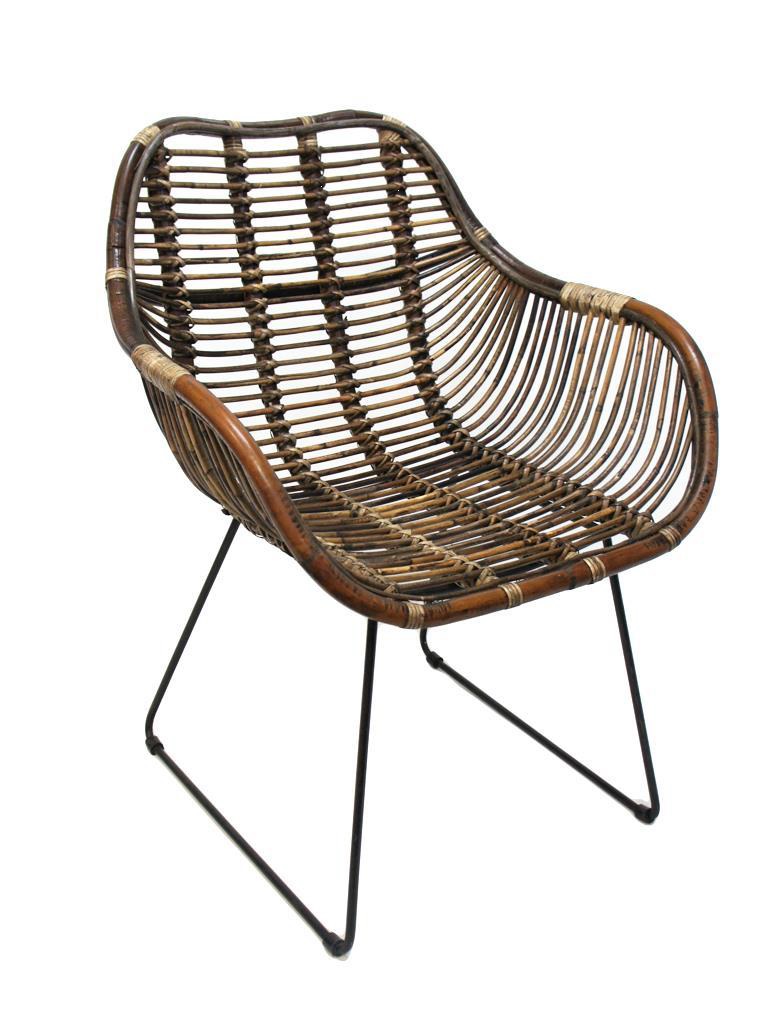 Occasional Chair Tahiti Iron/Rattan 800mm