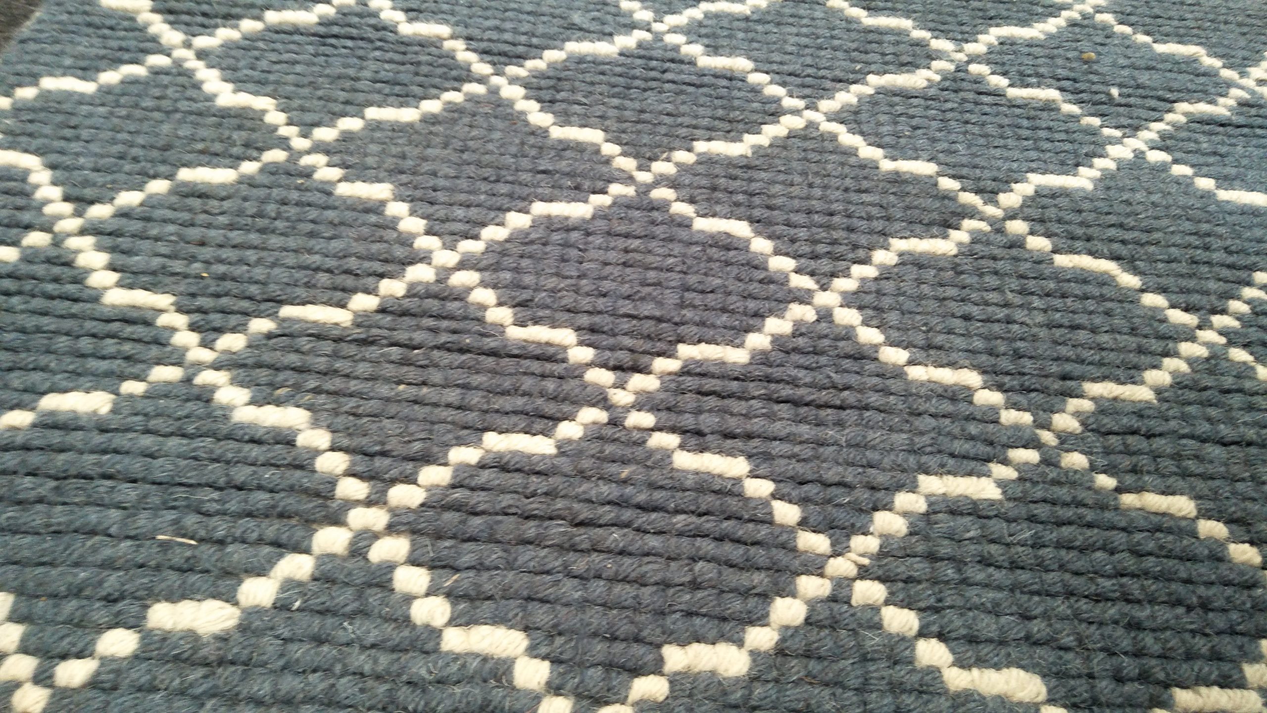 Floor Rug Mercure Wool Woven Mid Blue/White W1200 x H1700mm