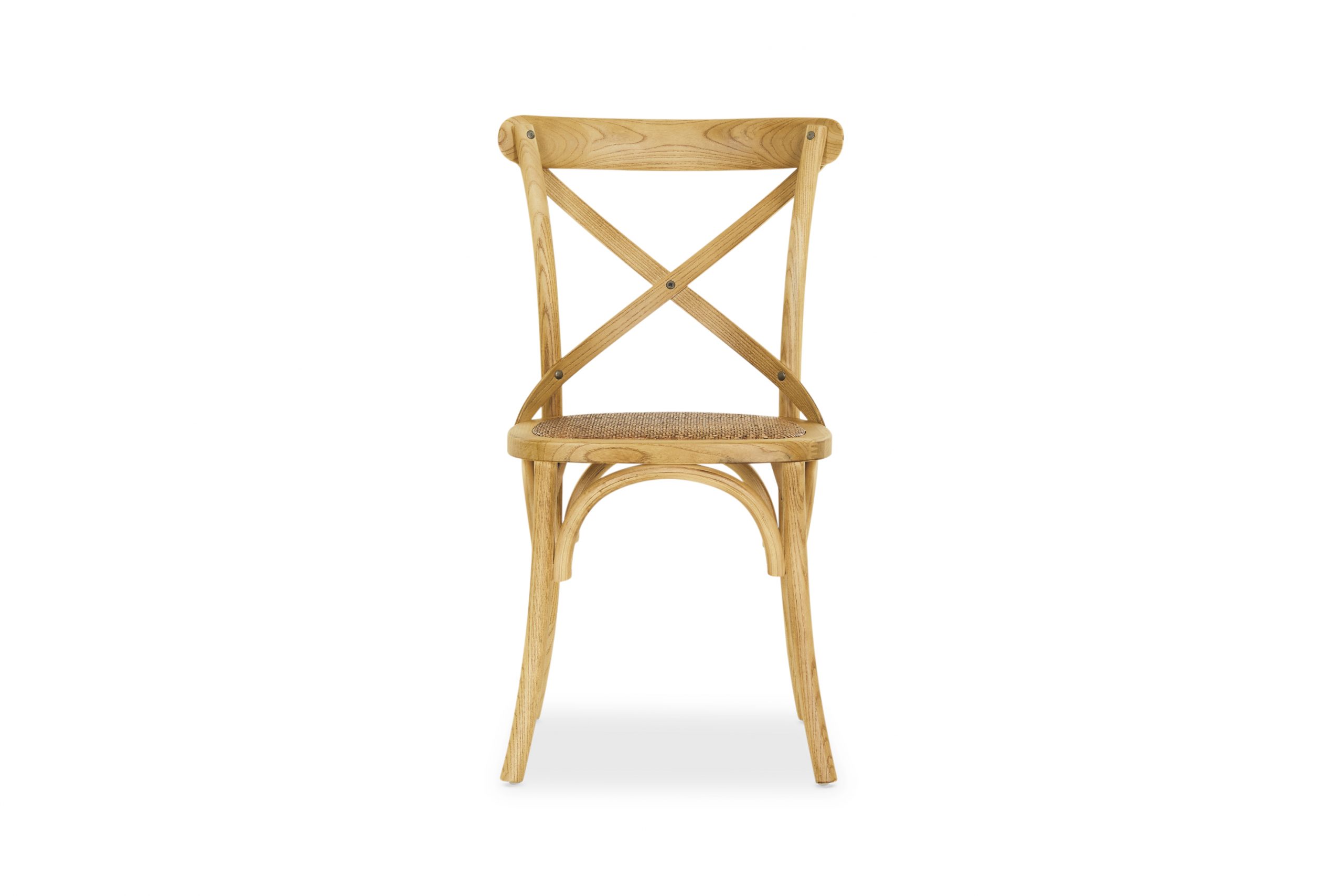 Dining Chair Cross Back Oak/Rattan Seat W450 x D420 x H885mm