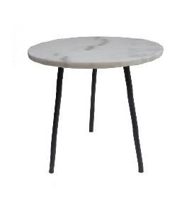 Side Table Arden Marble White/Black Dia450 x H500mm