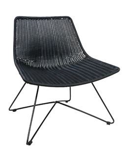 Outdoor Chair Eini Black PE Rattan W620 x D775 x H690mm