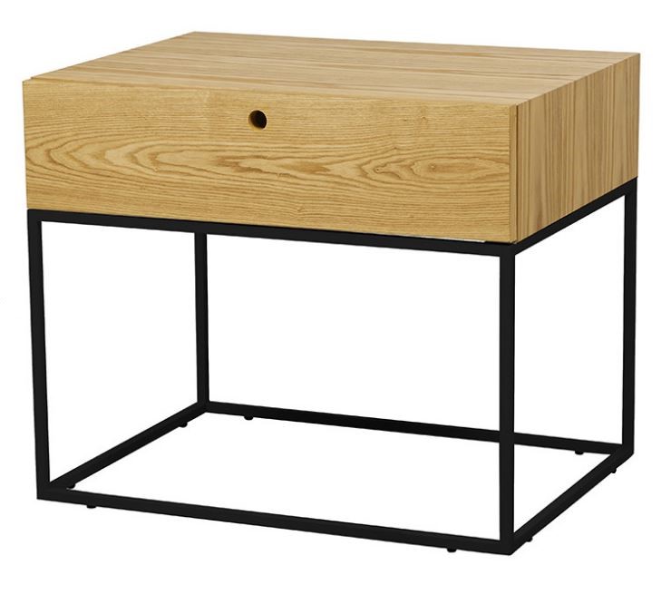 Bedside Table Siena Nat/Ash W600 x D450 x H500mm
