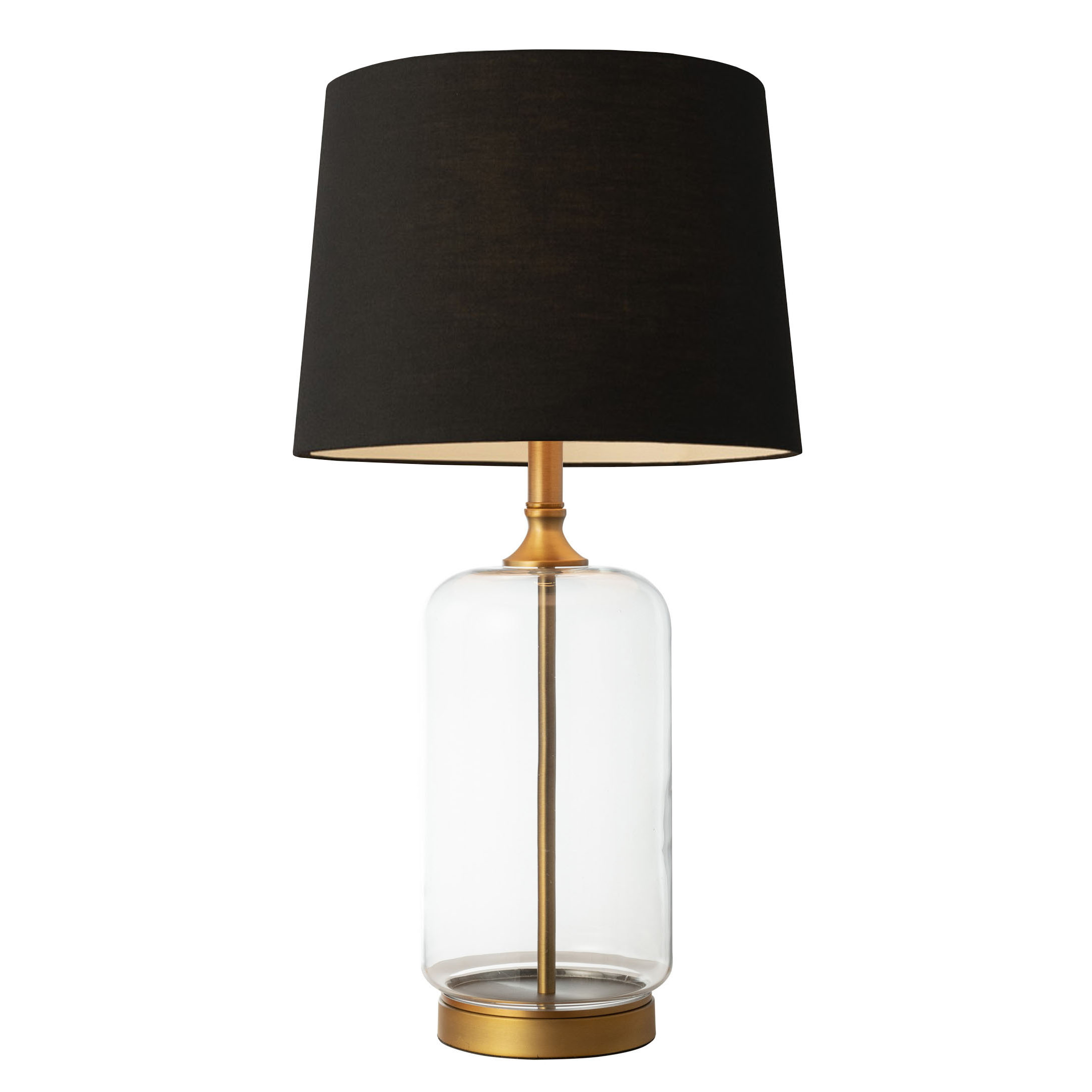 Lamp Kita Glass and Gold w/Black Shade H660mm