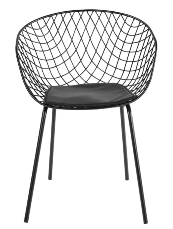 Dining Chair Cage Black Steel W530 X D600 x H880mm