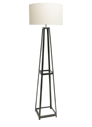 Floor Lamp Zenith Metal Frame White Linen Shade H1660mm