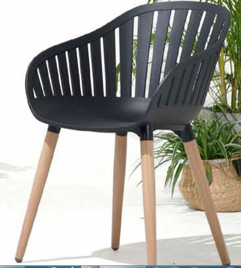 Outdoor Dining Chair Portals Nassau  Black Wood W544 x D548 xH798mm