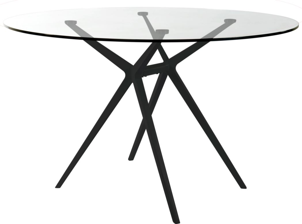 Dining Table Ajax Glass With Black Frame Dia 1200 x H730mm