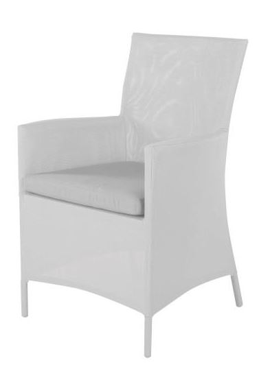 Outdoor Dining Chair California White Frame W540 x D610 x H880mm