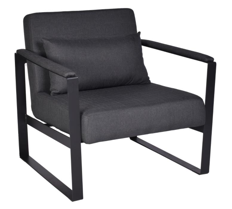 Chair Dumont Linen Charcoal H740 x W775 x D770