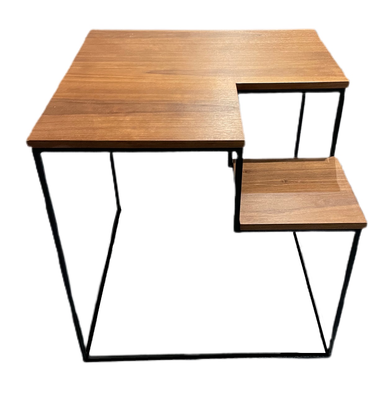 Side Table DMD Cube Walnut Top Black Frame W500 x D500 x H500mm