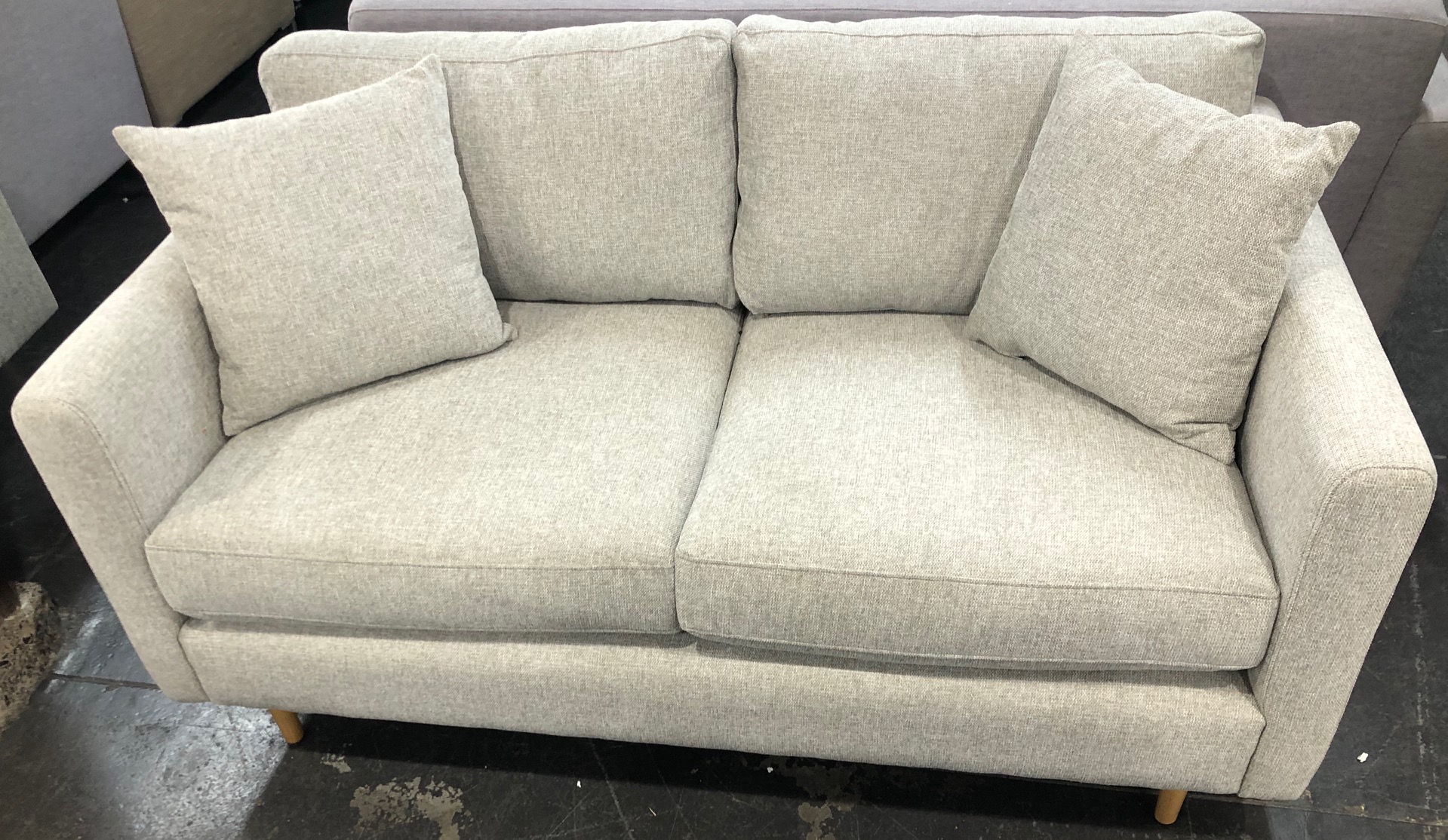 Sofa 2 Seater York In Soft Grey W1520 x D910 x H840mm