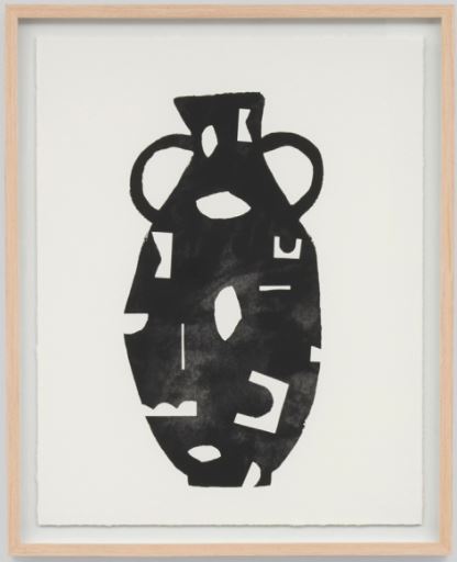 Art Framed Print Patterned Vase Black 1 640 x 790mm