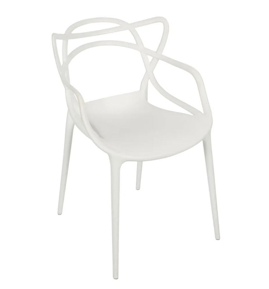 Outdoor Dining Chair Damian White W530 x D550 x H820mm