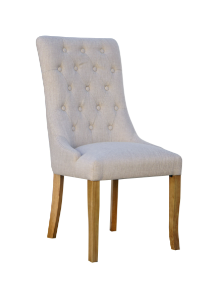 Dining Chair Clovis Oat Fabric With Oak Legs W480 x D550 x H1050mm