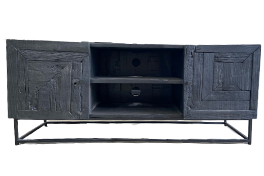 Entertainment Unit Angular 2 Door Black D550 x W1300mm