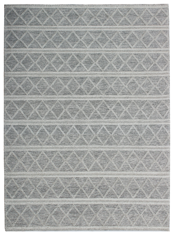 Floor Rug Ella Wool Textured White  W1900 x H2800mm